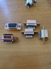 Vintage AMPHENOL DB9 9 Pin Male D-Sub Solder Cup Connectors Lot of 5