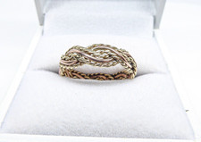 Clogau Gold 9ct Yellow & Rose Gold Weave Ring Size M 1/2