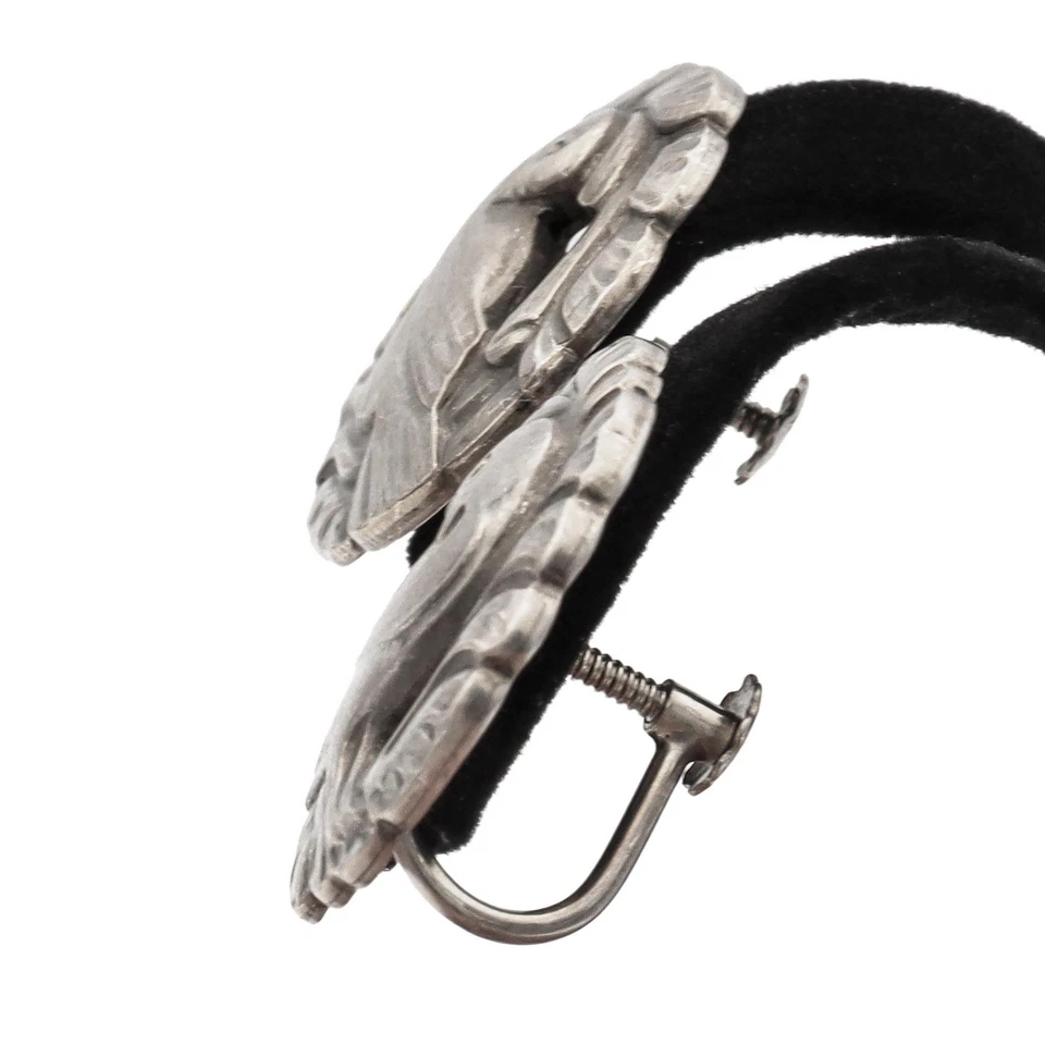 Brincos vintage Georg Jensen Dinamarca prata esterlina #66 design pomba - Imagem 4 de 4