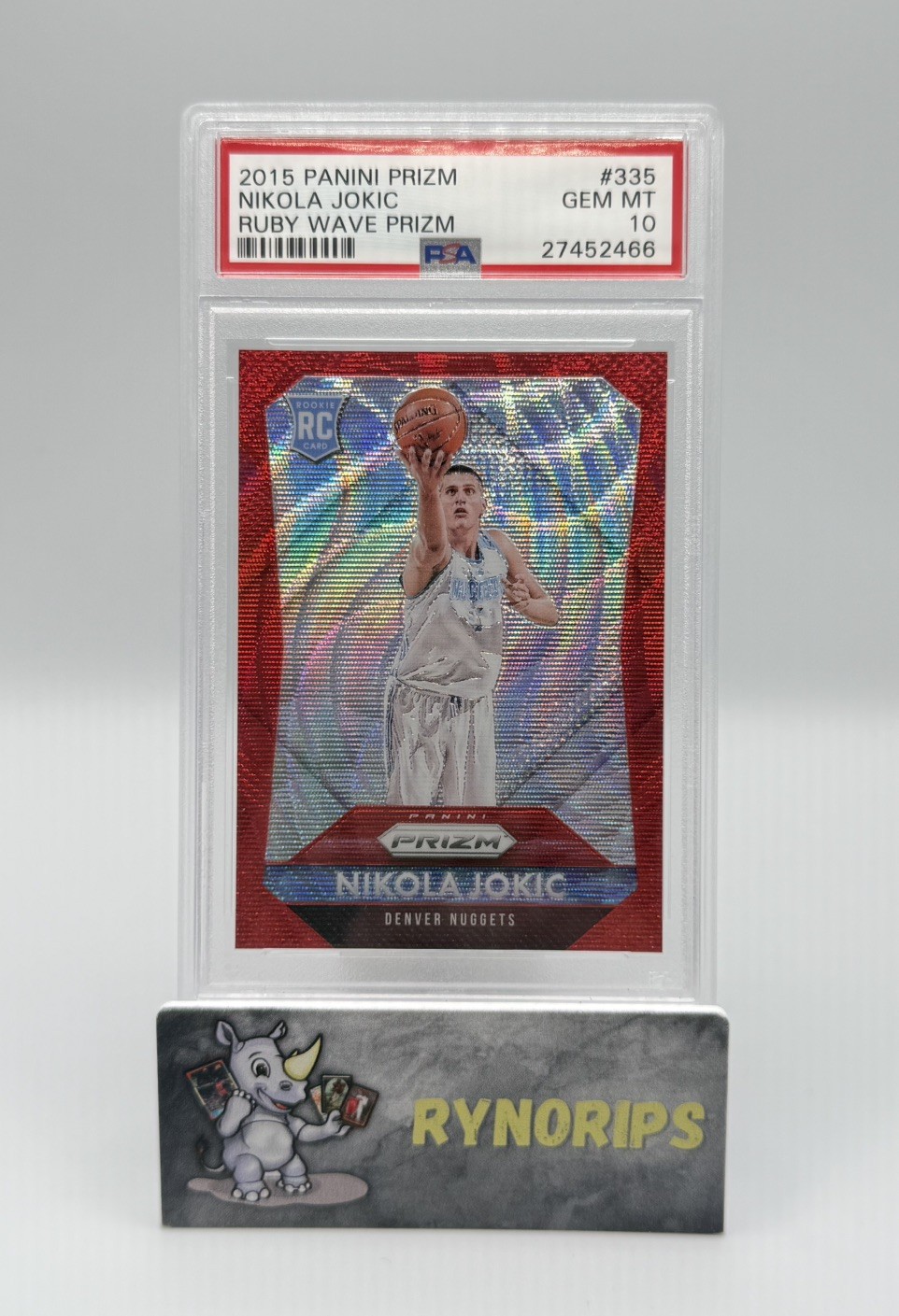 2015 Prizm Nikola Jokic Ruby Wave/350 PSA 10 #335 Denver Nuggets