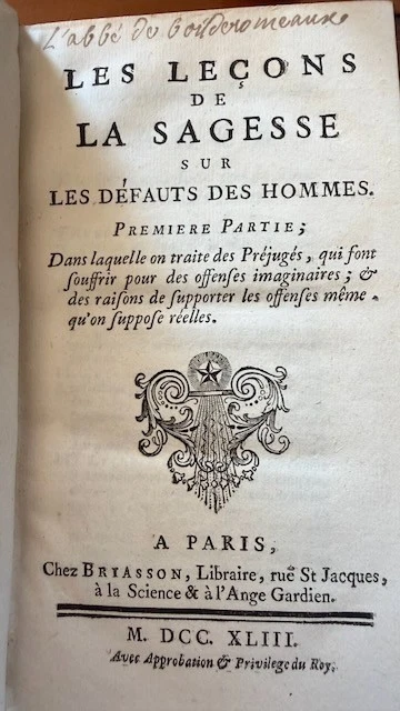 livre ancien-Les leçons de la sagesse sur les défauts des hommes - Trois tomes - Photo 2/4
