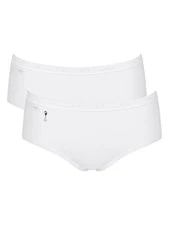 Sloggi Midi Briefs Knickers 2 Pack Basic+ Brief 95% Cotton Mid Rise Lingerie