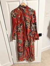 FARM RIO Size M Floral  Maxi Dress Botanical Toucan Parrot Print Cut Out Back