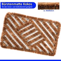 FußMatte Kokosmatte TüRmatte BüRstenmatte 40X60Cm FußAbtreter TüRvorleger Braun