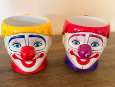 Vintage Barnum & Bailey Clown Face Mug Set Ringling Bros Circus Coffee Cups 1995