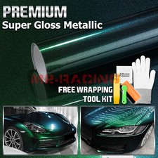 Premium Super Gloss Metallic Midnight Green Vinyl Car Wrap Sticker Decal Sheet