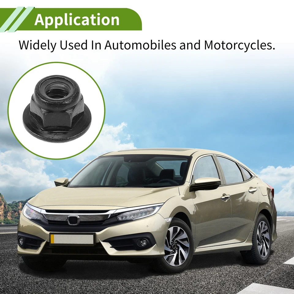 M5 Bundmutter 5 Stück schwarz für Auto Motorrad Kohlenstoffstahl Nylon Gummiring - Bild 3 von 4