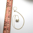 10K Yellow Gold Diamond Bow Pendant Necklace 18" 2.5 Gr [N136] — photo 6
