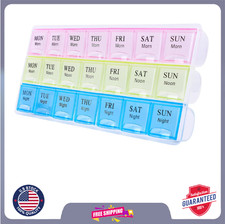 Large Weekly Pill Organizer 3 Times A Day, Moisture-Proof 7 Day Pill Box