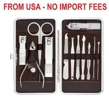 Professional Manicure and Pedicure Kit, 12-Piece Premium Grooming Set with Nail