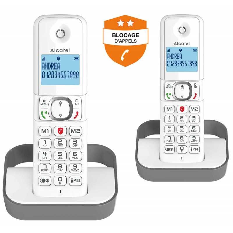 Téléphone sans fil ALCATEL F860DUOGREY pour équiper sereinement le salon et la cuisine