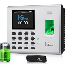 NGTeco Time Clock for Small Business, 2.4GHz WiFi Fingerprint Employee Time Card