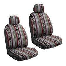Baja Saddle Blanket Car Seat Covers 4PCS Front Set, Breathable Washable Woven