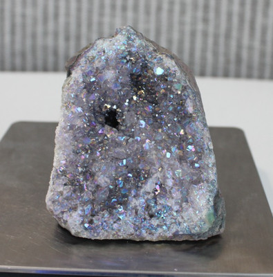 AURA COATED AMETHYST FREEFORM 2.16 INCHES TALL/ 128.2 GRAMS