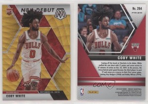 2019-20 Panini Mosaic NBA Debut Tmall Gold Wave Prizm Coby White #264 Rookie RC