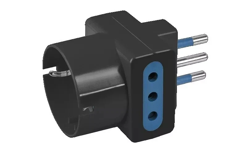 Adattatore Triplo - Spina Verticale 2P T 16A - Prese 2P T 16A Bipasso 1 Bipasso/standard Tedesco Sistema Brevettato VERTICAL SYSTEM | Nobili Ferramenta - Foto 6