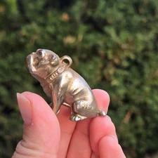 Vintage Bulldog Pewter Tone  Japan Made Small Size