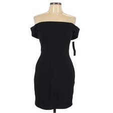 CYNTHIA STEFFE off the shoulder LBD little black sheath party dress Size 8 NEW