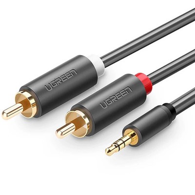 Kabel 3,5mm Mini jack(männlicher Typ) zu 2x RCA(Cinch) 1m Ugreen Audiokabel
