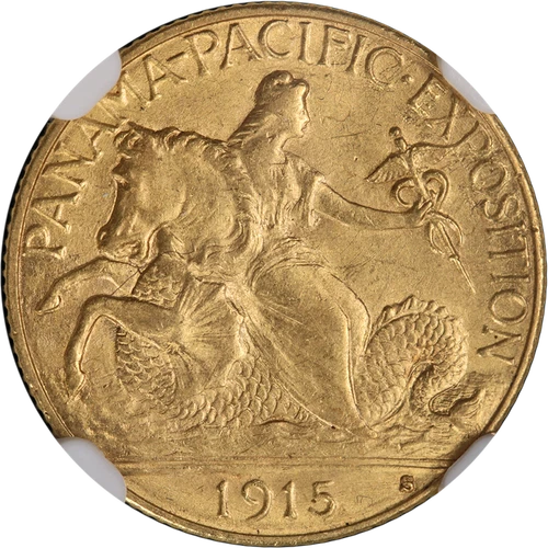 1915-S Panama-Pacific Commemorative Gold $2.50 CAC Sticker NGC MS64 Strong St...