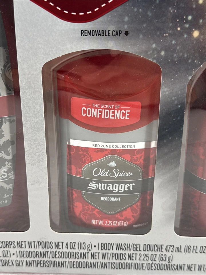 Nuevo de Lote Antiguo Spice Swagger Set de Regalo 5 Piezas Jabón Corporal Desodorante y Spray Corporal Zona Roja Foto 3 de 4