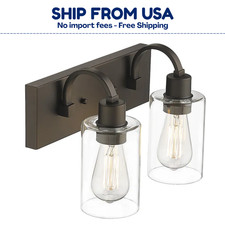 Overstock Farmhouse Bathroom Vanity Light Fixture, 2  5Light   Oil Rubbed Bronze