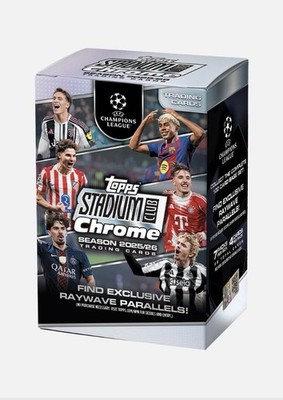 2025-26 TOPPS STADIUM CLUB CHROME UEFA VALUE BLASTER BOX Soccer New Presale QTY