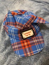 CHARLES JEFFREY LOVERBOY Tartan Check Cap logo color blue orange fashion goods