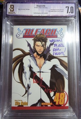 Bleach Vol. 48 Eng. Manga Signed By Aizens Voice Actor Bgs Graded 7.0