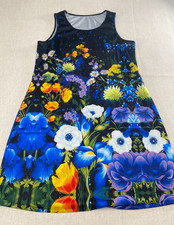 Shift Dress Womens 41 Multi Floral Print Sleeveless Scoop Neck Casual Pullover