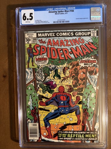 The Amazing Spider-Man #166 (app/Lizard and Stegron), 3/77, Marvel, CGC 6.5/FN+