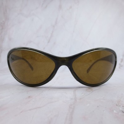 Smith Flipside 1 Sunglasses Olive Green Wrap Frame Brown Glass Lens Italy Mens