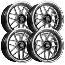Set-4 Ridler 611 18x8 18x9.5 5x4.75 0mm Black Milled Wheels Rims Staggered