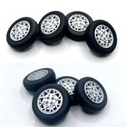 1:25 Nissan 240sx Wheels And Tires. 3D Printed With Painted Silver Wheels.