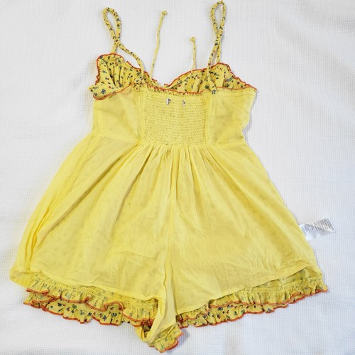 URBAN OUTFITTERS Betti Butterfly Print Yellow Romper Size S Lined Festival Boho - Picture 7 of 11