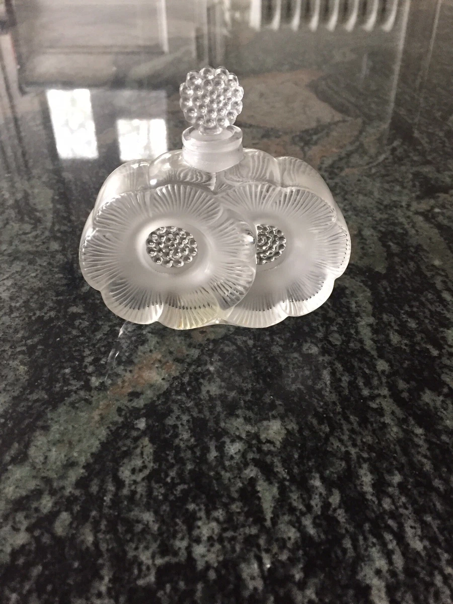 Vintage Lalique Glass Perfume Bottle Deux Fleurs Signed eBay