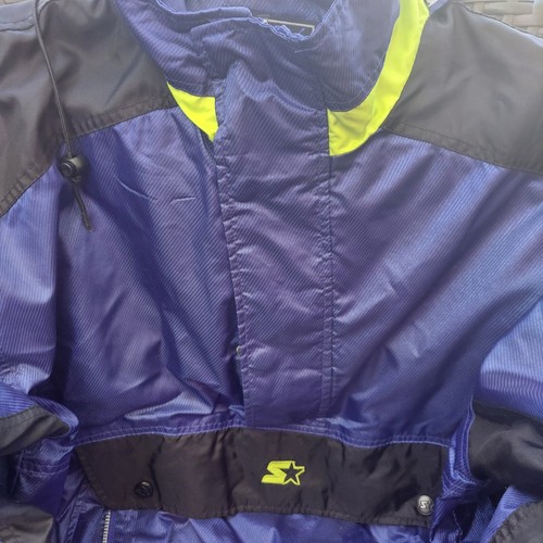 VINTAGE STARTER Insulated Rain Jacket Blue/Black Mens Large - Picture 2 of 8