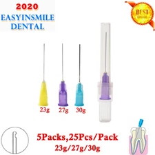 5Pks Dental Endodontic Rinse Tip Irrigation End-Closed Side Hole Tip 23g/27g/30g
