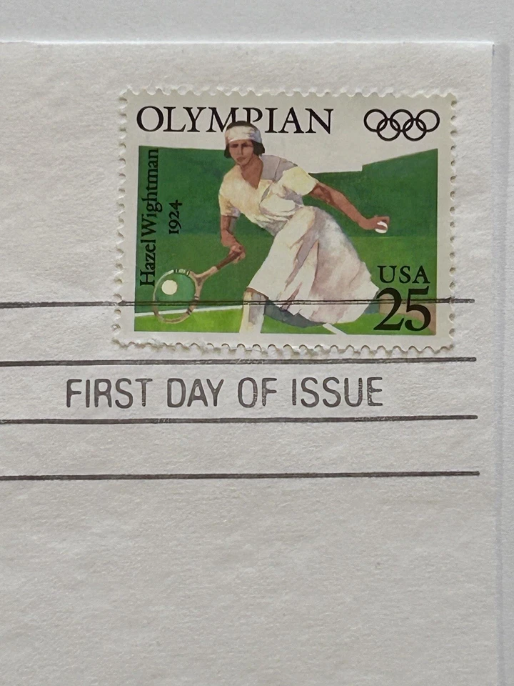 1996 Atlanta Olympics First Day Issue Olympians Hazel Wightman Stamp Envelope - Image 4 of 4
