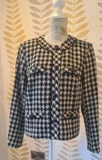 Roman Originals Dogtooth Jacket Beige Black Size 18 Classic Stylish 
