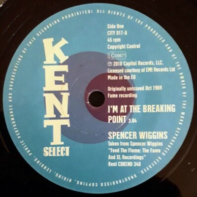 SPENCER WIGGINS : I'm At The Breaking point / Make Me Yours -CITY 017