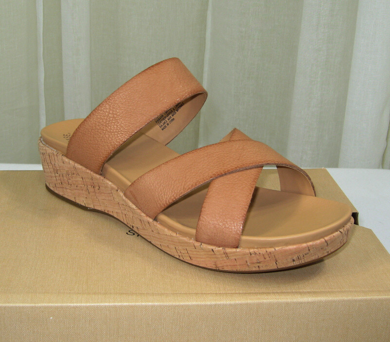 NIB Kork-Ease Camellia Slide Leather Cork Platform Wedge