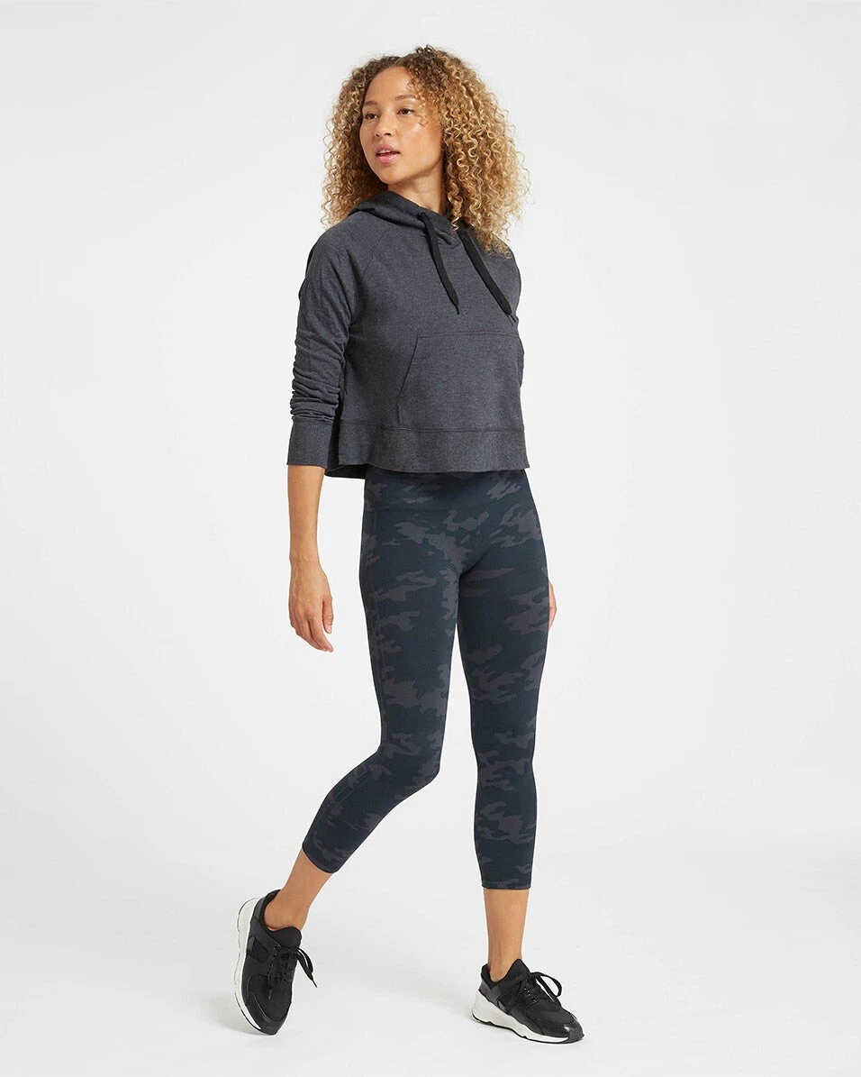 SPANX Black Camo Look At Me Now Seamless Cropped Leggings Women s Size Small