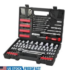 144-Piece 1/4, 3/8 and 1/2-inch Drive Mechanics Tool Set, Chrome Finish, New