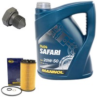 MotoröL Set 20W-50 5 Liter + ÖLfilter SH 422 P + Schraube FüR Audi Seat VW Polo