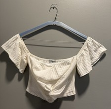 Super Trendy White Off Shoulder Crop Top