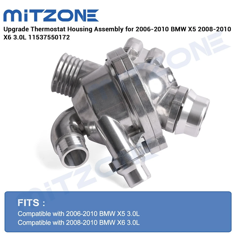 Conjunto de carcasa de termostato de actualización para BMW X5 2006-2010 X6 3,0 L⭐⭐⭐⭐⭐⭐⭐ Foto 3 de 4