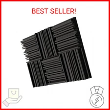 TroyStudio Thick Acoustic Foam Panels, 12 X 12 X 2 Inches 6 Pcs Broadband Sound 