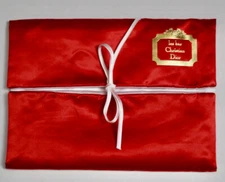 Christian Dior vintage les bas red satin hosiery travel bag