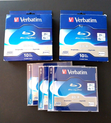 Lot of 2-Verbatim Blu Ray BD-R 25GB 4X Speed 10-Pack Spindle Box #96769 One New